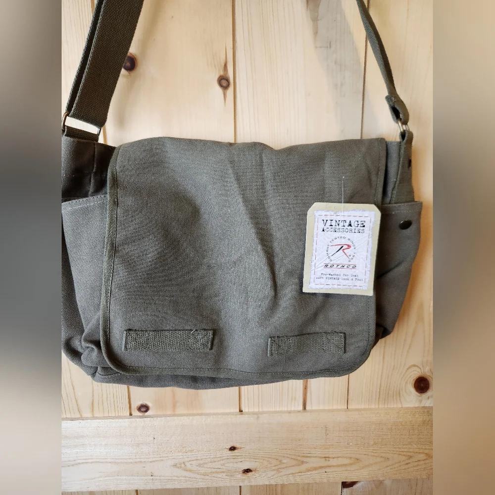 Rothco Olive Green Classic Canvas Messenger Bag NWT